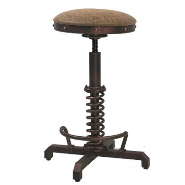 Imagem de Topower Banco de trator industrial retrô vintage fazenda PU assento de cozinha giratório altura ajustável banco de cobre