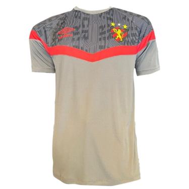 Imagem de Camisa Masculina Sport Recife Umbro Treino 2023 Cinza Vermelho-Masculino
