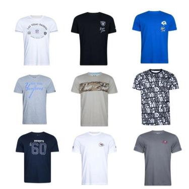 Imagem de Kit Camisetas Estampadas New Era NFL Masculina 3 Peças-Masculino