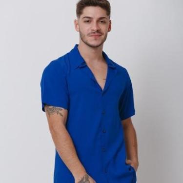 Imagem de Camisa Santo Luxo Man Viscose Azul Royal - P-Masculino