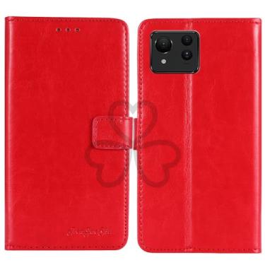 Imagem de TienJueShi Suporte de livro vermelho retrô flip protetor de couro TPU capa de silicone para Asus Zenfone 11 Ultra 6,7 polegadas capa de gel carteira Etui