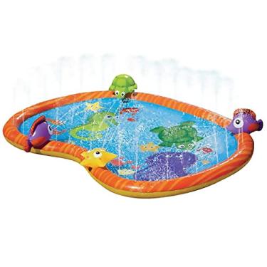 Imagem de 140 x 97 x 7 cm Big 3D Sea Fish Estrela do Mar Tartaruga Boneca Crianças Inflável Piscina Água Forma Lagoa Spray Tapete de Aspersão Crianças Brincar ao Ar Livre Brinquedo Divertido
