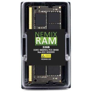 Imagem de NEMIX RAM 32GB (1X32GB) DDR5 4800MHz PC5-38400 2Rx8 1.1V 262-PIN Non-ECC Unbuffered SODIMM Laptop PC Memory