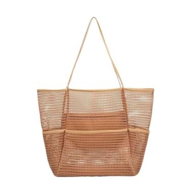 Imagem de Malha de bolsa de praia de verão Bolsa de Tote de um ombro de grande capacidade Homens e mulheres treinados para lavar roupas de mergulho portátil Bolsa de luvas (A2)