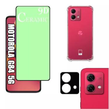 Imagem de Kit Completo Para Motorola Moto G84 5g - Capa Reforçada + Película Ceramic 9D Clear + Película Da Câmera