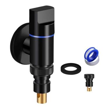 Imagem de Generic Máquina de lavar roupa parada água rosqueada peças montagem na parede bibcock rega para tubos água accs, PRETO