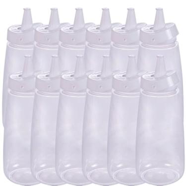 Imagem de Kit com 12 Bisnagas para Maionese 520ml com Tampa de Rosca, Pino Higiênico e Abertura Flip