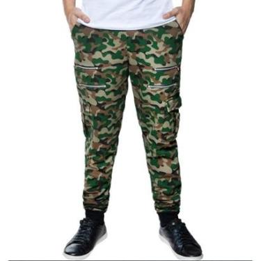 Imagem de CALÇA DE MOLETON CAMUFLADO SARUEL SKINNY SPORT LUXO-Masculino