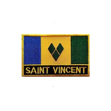 Imagem de Ruoming 1 peça de adesivos de bandeira de São Vicente e Granadinas a ferro ou costurados em bordado tático militar nacional São Vicente e Granadinas (São Vicente e Granadinas)*