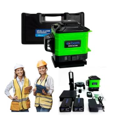 Imagem de Nivel Laser 12 Linhas 3d 2 Baterias Maleta E Tripe Nivio Profissional