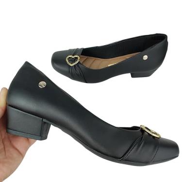 Imagem de Sapato Conforto Coração Firezzi Scarpin Salto Baixo 237802 (Preto, BR, Adulto, Numérico, 39)
