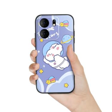 Imagem de Nuouxoco Capa para Blu View 5 / B160V com alça de cordão anime design fofo animação de silicone macio desenho kawaii legal meninas mulheres capa de telefone para Blu View 5 capa de telefone - coelho