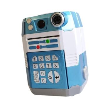 Imagem de oshhni Caixa eletrônico de poupança, cofrinhos eletrônicos, caixas de dinheiro, caixa eletrônico com senha para idades de 3 a 8 anos, presente de dia dos, Azul