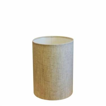 Imagem de Cúpula em tecido cilíndrica abajur luminária cp-4012 18x25cm rustico b