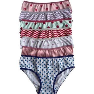 Imagem de Kit calcinha infantil menina Algodao 7 Peças - Folly, P, Rosa, Claro