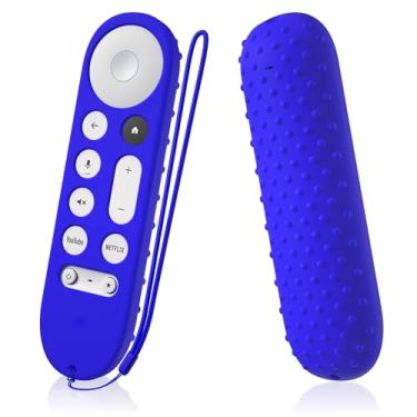 Imagem de AKSHFETH Capa para controle remoto para Google TV Streamer 4K Remote 2024 Google GY3LE capa protetora de silicone com cordão (azul)