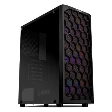 Imagem de Gabinete Gamer Mancer Hexer, Rainbow, Mid-Tower, Lateral de Vidro, Com