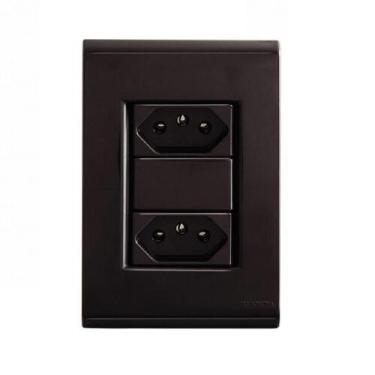 Imagem de Conjunto Tomada Dupla 20A Grafite 57173/066 Tramontina Liz