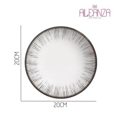 Imagem de Jogo 2 Pratos de Sobremesa Branco e Preto Coup Haya Alleanza 20cm