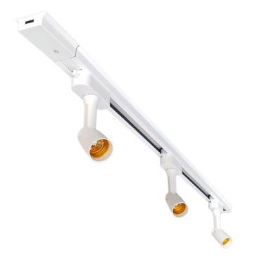 Imagem de Trilho Eletrificado 1 Metro + 3 Spots E27 C/ Lâmpada Par20 Branco 4000