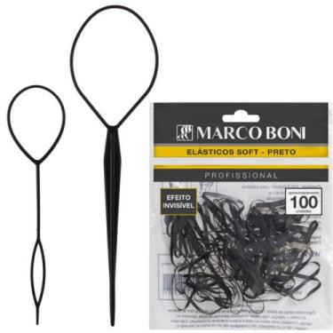 Imagem de Penteado agulha modeladora + elastico soft preto marco boni