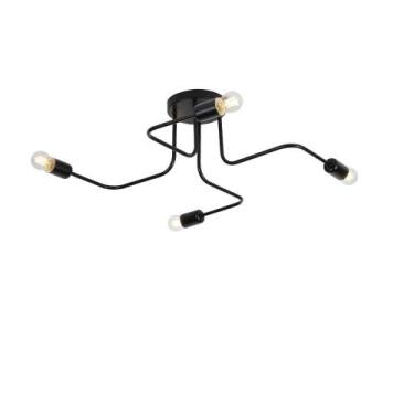 Imagem de Plafon Taschibra Cronos Preto Para 4 Lâmpadas  E27 Bivolt