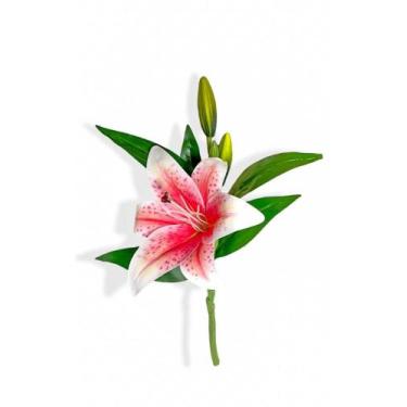 Imagem de Haste Flor de Lírio Rose Mix Alta Qualidade 36cm - Kaza Decore