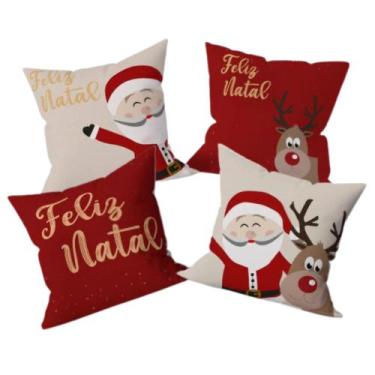 Imagem de Kit 4 Capas de Almofadas Natalinas Decoração - Gabi Flor Confecções, N