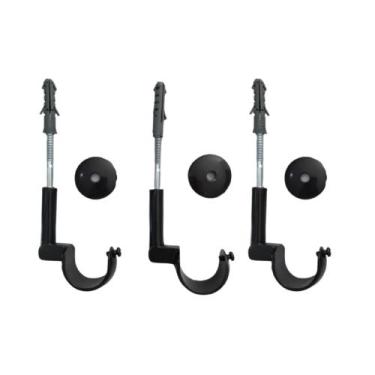 Imagem de Kit 3 Suportes Simples de Teto para Varão de Cortina 28 mm - DECOR LID