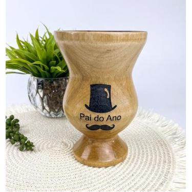 Imagem de Cuia de Madeira Lisa com Pé - Pai do Ano - Encanto Laser
