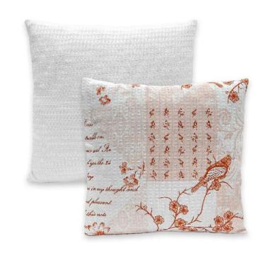 Imagem de Kit 2 Capas de Almofadas PIQUET Favinho Lisa e Estampada 40x40 C/ Zípe
