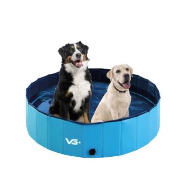 Imagem de Piscina Para Cachorro Pets Dobrável Azul 160 cm x 30 cm VG+ - VG Plus