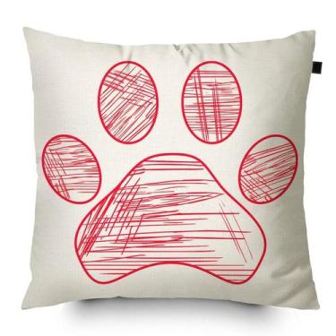 Imagem de Almofada Algodão Estampada Pata 40x40cm Vermelho - FASTLAR
