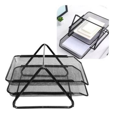 Imagem de Organizador Mesa Escritório Bandeja Duplo Papel Documentos - MOri