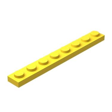 Imagem de Classic Yellow Plates Bulk, Yellow Plate 1x8, Building Plates Flat 100 Piece, Compatible with Lego Parts and Pieces: 1x8 Yellow Plates(Color: Yellow)