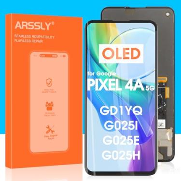 Imagem de Substituição de tela OLED para Google Pixel 4A 5G Display LCD GD1YQ G025I Montagem de tela sensível ao toque digitalizador com ferramentas (preto, apenas para Pixel 4A 5G)