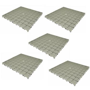 Imagem de Piso Plástico Cinza 50x50 - kit 05 peças - D'zainer