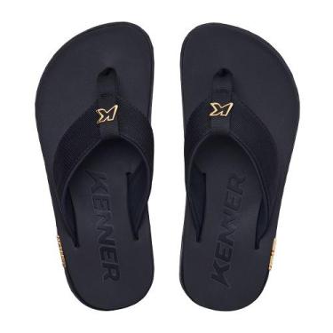 Imagem de Chinelo kenner sandalia  kivah preto e dourado original, Preto, 41