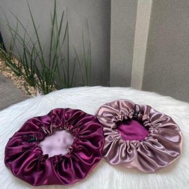 Imagem de Touca de Cetim Dupla Face Ajustável - Blond Black, Uva, Rosé, M