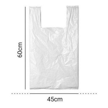 Imagem de Sacola Plástica Branca Polietileno Reciclado 45X60 - 5Kg - Salix
