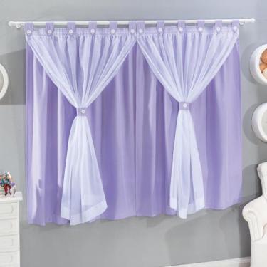 Imagem de Cortina para Quarto Infantil 2 Mts Voil e Forro Algodão - Beatriz Baby