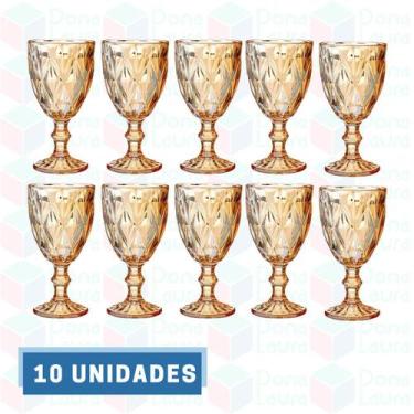 Imagem de 10UNI - Taça Bico de Jaca Ambar Metalizada - 330ML Drinks - Class Home
