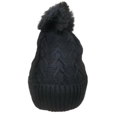 Imagem de Touca Inverno Feminina Forrada lisa Grosso Pompom para Frio - HHW, Pre