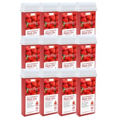 Imagem de Kit 12 Refil Cera Depilatoria Corporal Profissional Depilação Roll On 