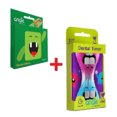 Imagem de Álbum Dental Porta Dente De Leite + Ampulheta Para Escovação - Angie B