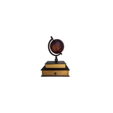 Imagem de Escultura Decorativo Formosa Globo sob Livros - LUXdécor casa e jardim