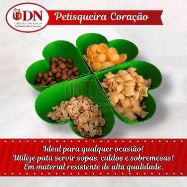 Imagem de Jogo 10 Petisqueiras Coração Para Petiscos Porções Caldos e Sobremesas
