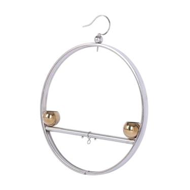 Imagem de Generic Gaiola de pássaro poleiro suporte com copos rack pet playstand jogar suporte para canários budgie finch arara cacatua, Tigela Dourada