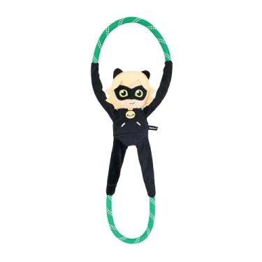 Imagem de ZippyPaws Miraculous RopeTugz® Brinquedo para cães com corda extra resistente e durável – Cães de tamanho médio e grande – Cat Noir