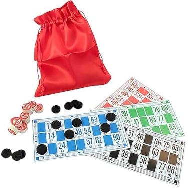 Imagem de Jogo Bingo 90 Peças Em Madeira Cartelas Numeradas